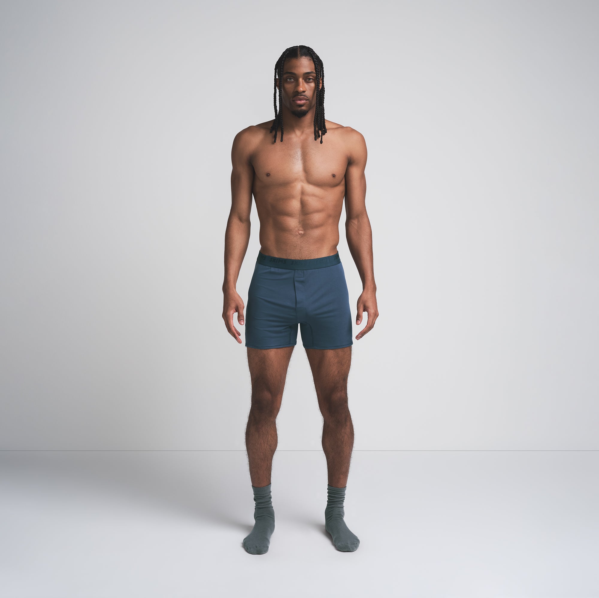 SKIMS STRETCH MENS KNIT BOXER 3-PACK | INDIGO MULTI