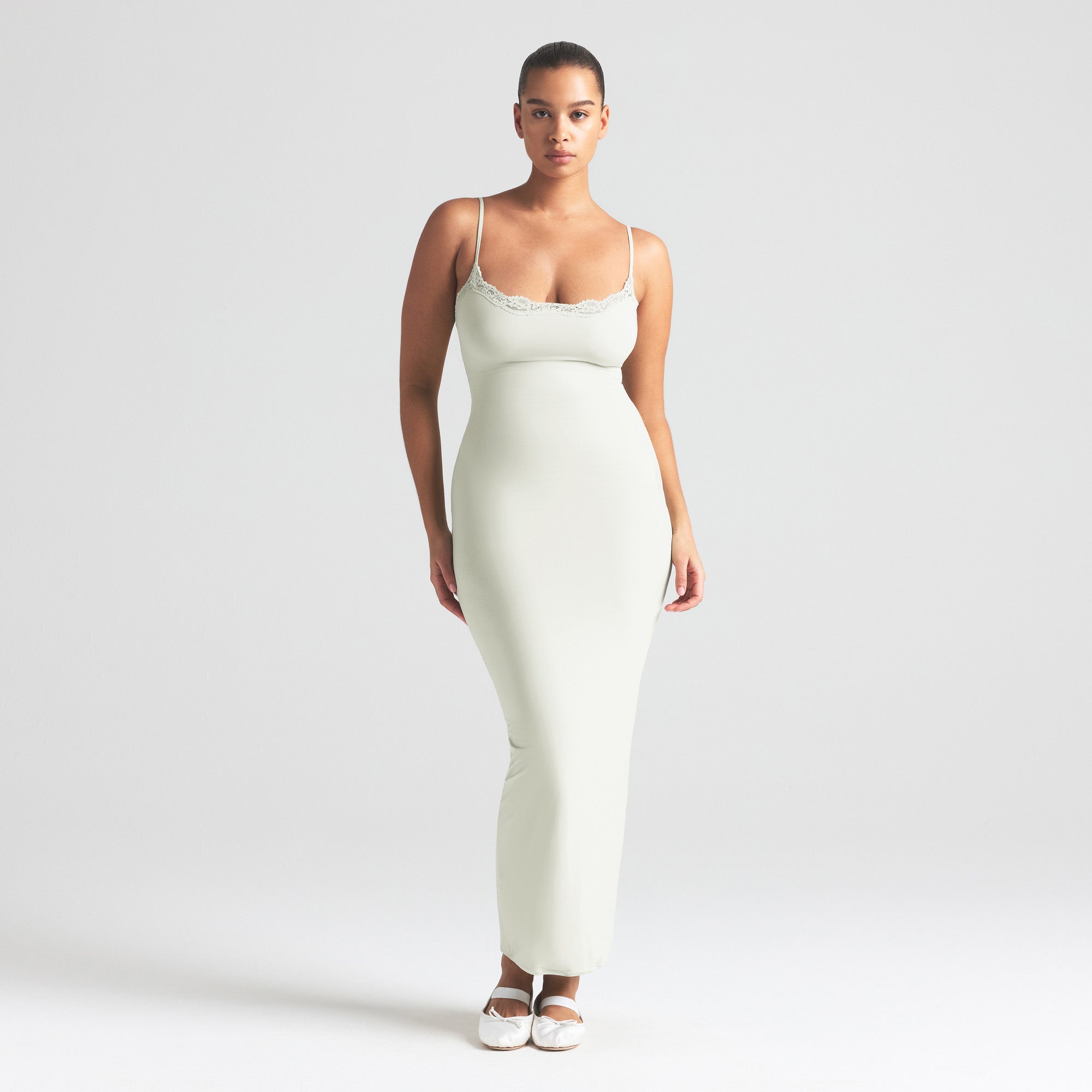 FITS EVERYBODY LACE LONG SLIP DRESS | SPEARMINT
